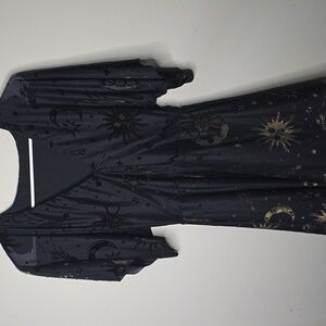 Black Milk Burned Velvet Sun And Moon Gold Kimono Playsuit